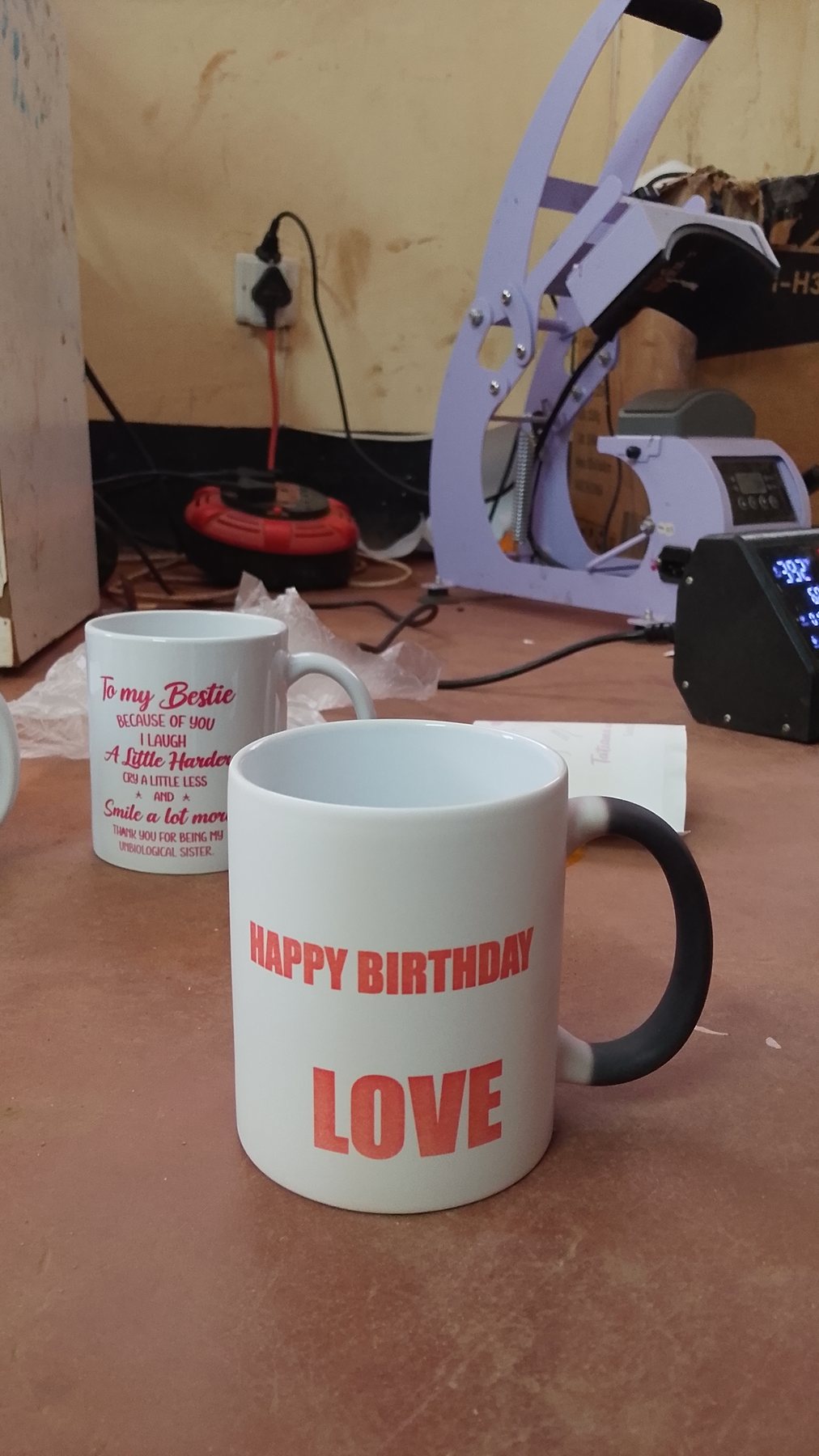 Personalised mug printing